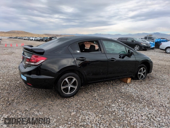 2015 Honda Civic Sedan SE with VIN 19XFB2F73FE119312, listed as a Copart auction lot 80914864 with 200,105 mi miles and Salvage Title. Bid and sale history available at carsss.com. Image 3.