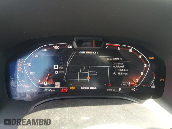 2019 BMW 8 Series M850i xDrive with VIN WBAFY4C5XKBX29838, listed as a Copart auction lot 61364633 with 21,975 mi miles. Bid and sale history available at carsss.com. Image 9.