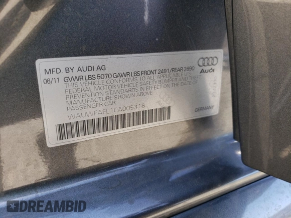 2012 Audi A4 2.0T Premium Plus with VIN WAUWFAFL1CA005316, listed as a Copart auction lot 42394095 with 206,898 mi miles and Clean Title. Bid and sale history available at carsss.com. Image 12.