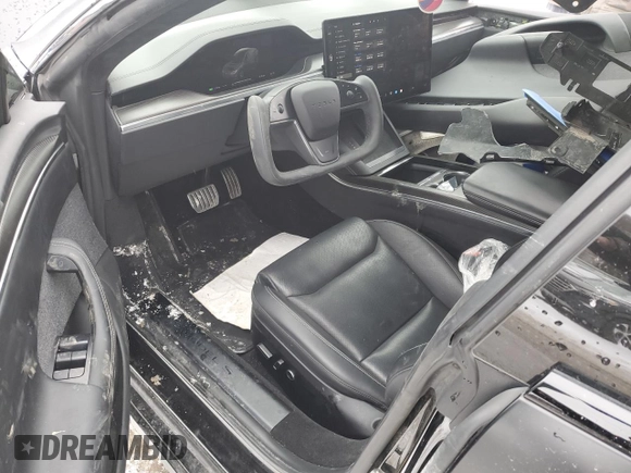 2023 Tesla Model S Plaid with VIN 5YJSA1E66PF502841, listed as a Copart auction lot 45660445 with 29,860 mi miles and Salvage title. Bid and sale history available at DreamBid. Image 8.