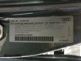 2016 Audi A3 2.0T Premium Plus with VIN WAUE8GFF5G1009894, listed as a Copart auction lot 72205112 with 47,811 mi miles. Bid and sale history available at carsss.com. Image 12.