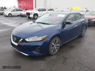 2021 Nissan Maxima SV with VIN 1N4AA6CV0MC514002, listed as a IAAI auction lot 41871338 with 53,106 mi miles. Bid and sale history available at carsss.com. Image 2.