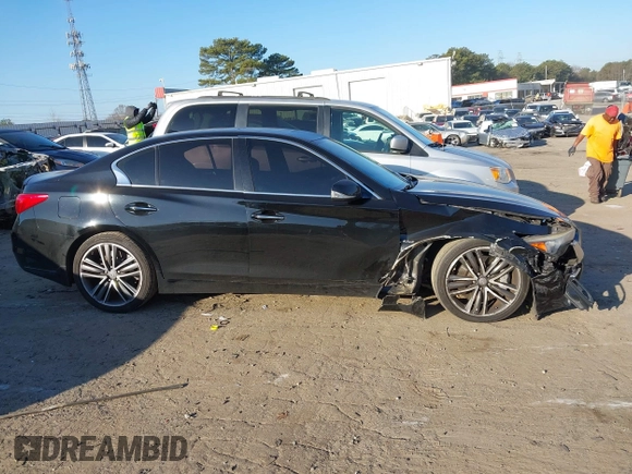 2014 Infiniti Q50 Hybrid Premium with VIN JN1AV7APXEM690577, listed as a IAAI auction lot 41493689 with 89,337 mi miles and . Bid and sale history available at DreamBid. Image 13.