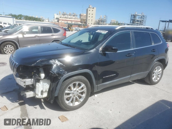 2019 Jeep Cherokee Latitude with VIN 1C4PJLCB9KD203992, listed as a Copart auction lot 52029165 with 135,534 mi miles and Salvage Title. Bid and sale history available at carsss.com. Image 1.
