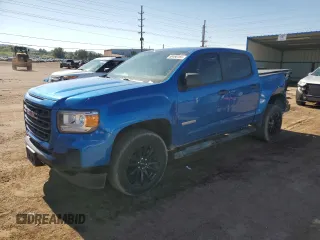 2021 GMC Canyon 2WD Elevation Standard with VIN 1GTG5BEN8M1261750, listed as a Copart auction lot 60466165 with 36,851 mi miles and Salvage title. Bid and sale history available at DreamBid. Image 1.