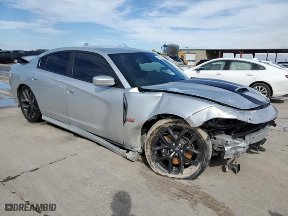 2020 Dodge Charger Scat Pack Widebody with VIN 2C3CDXGJ6LH175883, listed as a Copart auction lot 43431835 with 27,030 mi miles and Salvage Title. Bid and sale history available at carsss.com. Image 4.