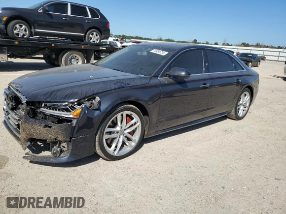 2016 Audi A8 L 4.0T Sport with VIN WAU43AFD2GN005588, listed as a Copart auction lot 76934794 with 133,813 mi miles and Salvage Title. Bid and sale history available at carsss.com. Image 1.