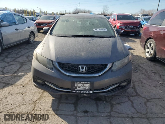 2015 Honda Civic EX-L with VIN 19XFB2F99FE224146, listed as a Copart auction lot 46740495 with 57,004 mi miles and Salvage Title. Bid and sale history available at carsss.com. Image 5.