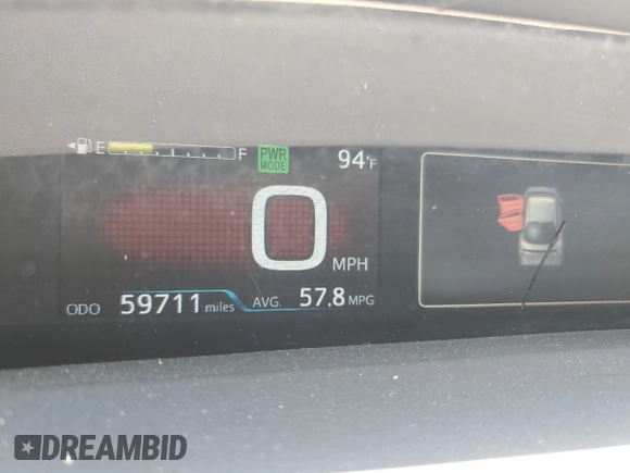 2017 Toyota Prius Two z VIN JTDKARFUXH3040343, wystawiony jako Copart lot #57870425 z przebiegiem 59 711 mil mil oraz Szkoda całkowita • Salvage title. Historia ofert i sprzedaży dostępna na DreamBid. Obrazek 9.