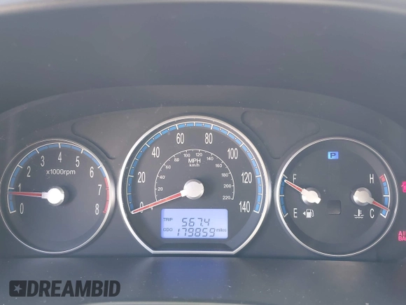 2009 Hyundai Santa Fe SE with VIN 5NMSH73EX9H287717, listed as a IAAI auction lot 41967338 with 179,859 mi miles and . Bid and sale history available at DreamBid. Image 7.