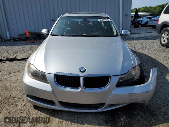 2007 BMW 3 Series 328i with VIN WBAVA33597KX82600, listed as a Copart auction lot 51384475 with 81,597 mi miles and Non Repairable. Bid and sale history available at carsss.com. Image 5.