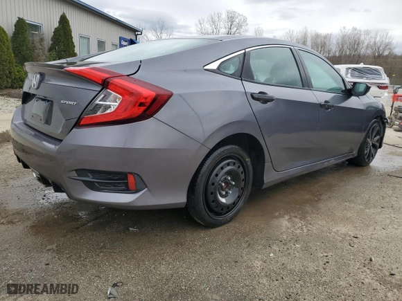 2021 Honda Civic Sedan Sport with VIN 2HGFC2F82MH519287, listed as a Copart auction lot 49344375 with 49,652 mi miles and Salvage Title. Bid and sale history available at carsss.com. Image 3.