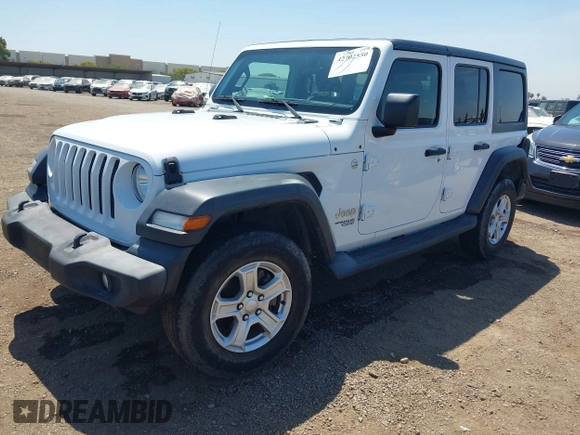 2018 Jeep Wrangler Unlimited Sport with VIN 1C4HJXDG4JW319142, listed as a IAAI auction lot 42702550 with 72,023 mi miles and . Bid and sale history available at DreamBid. Image 2.