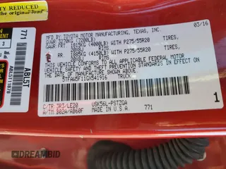 2016 Toyota Tundra 4WD Truck Platinum with VIN 5TFAW5F11GX541916, listed as a Copart auction lot 72920683 with 146,488 mi miles. Bid and sale history available at carsss.com. Image 14.