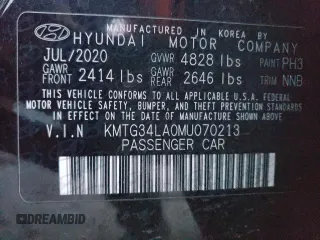 2021 Genesis G70 2.0T with VIN KMTG34LA0MU070213, listed as a Copart auction lot 82487324 with 29,149 mi miles and Salvage Title. Bid and sale history available at DreamBid. Image 15.