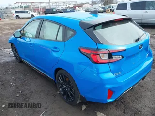 2024 Subaru Impreza RS with VIN JF1GUHJCXR8327309, listed as a IAAI auction lot 41560893 with 1,637 mi miles. Bid and sale history available at carsss.com. Image 3.