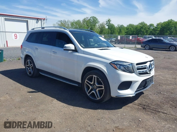 2019 Mercedes-Benz GLS 550 with VIN 4JGDF7DE8KB196691, listed as a IAAI auction lot 42301592 with 57,466 mi miles and . Bid and sale history available at DreamBid. Image 1.