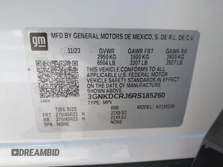 2024 Chevrolet Blazer EV eAWD RS z VIN 3GNKDCRJ6RS185260, wystawiony jako IAAI lot #41277933 z przebiegiem 5 664 mil mil oraz . Historia ofert i sprzedaży dostępna na DreamBid. Obrazek 9.
