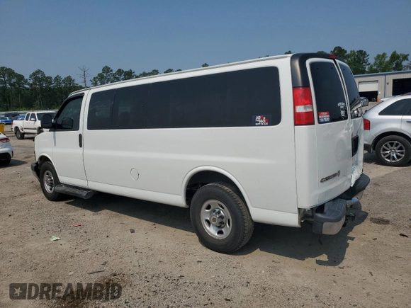 2019 Chevrolet Express Passenger LT with VIN 1GAZGPFG6K1263857, listed as a Copart auction lot 58987635 with 127,347 mi miles and Salvage title. Bid and sale history available at DreamBid. Image 2.