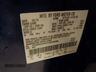2015 Ford Explorer XLT with VIN 1FM5K8D89FGA55086, listed as a IAAI auction lot 41685799 with 127,771 mi miles and . Bid and sale history available at carsss.com. Image 9.