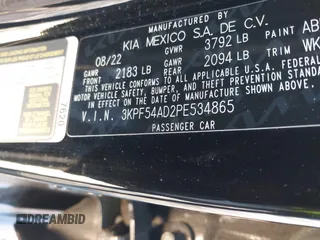 2023 Kia Forte GT-Line z VIN 3KPF54AD2PE534865, wystawiony jako IAAI lot #41417713 z przebiegiem 24 074 mil mil oraz . Historia ofert i sprzedaży dostępna na DreamBid. Obrazek 9.