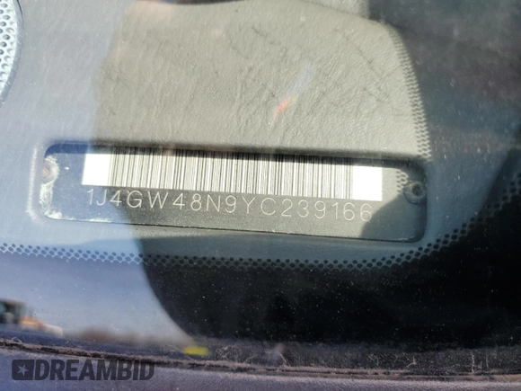 2000 Jeep Grand Cherokee Laredo z VIN 1J4GW48N9YC239166, wystawiony jako Copart lot #53321135 z przebiegiem 142 162 mil mil oraz Szkoda całkowita • Salvage title. Historia ofert i sprzedaży dostępna na DreamBid. Obrazek 13.