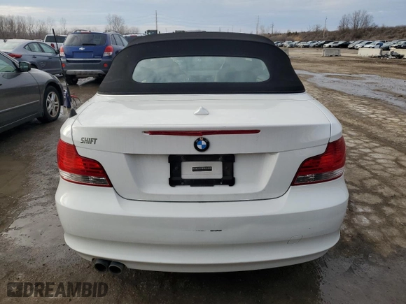 2011 BMW 1 Series 128i with VIN WBAUN1C58BVH83445, listed as a Copart auction lot 46742575 with 131,576 mi miles and Clean Title. Bid and sale history available at carsss.com. Image 6.