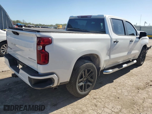 2024 Chevrolet Silverado 1500 Custom with VIN 3GCPABEK5RG222754, listed as a Copart auction lot 53932094 with 4,307 mi miles and Salvage Title. Bid and sale history available at DreamBid. Image 3.