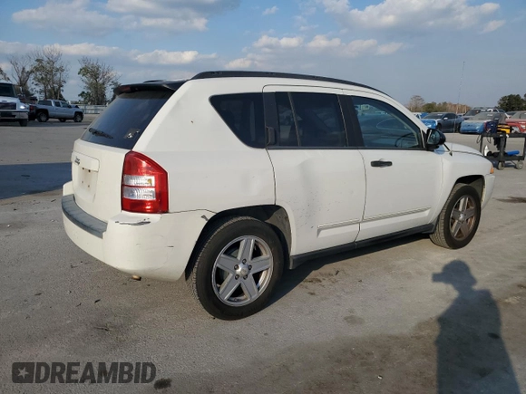 2008 Jeep Compass Sport with VIN 1J8FT47018D780764, listed as a Copart auction lot 44341525 with 175,279 mi miles and Salvage Title. Bid and sale history available at carsss.com. Image 3.