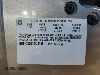 2001 Chevrolet Camaro Z28 z VIN 2G1FP22G712124948, wystawiony jako Copart lot #76083164 z przebiegiem 21 108 mil mil oraz Szkoda całkowita • Salvage title. Historia ofert i sprzedaży dostępna na DreamBid. Obrazek 12.