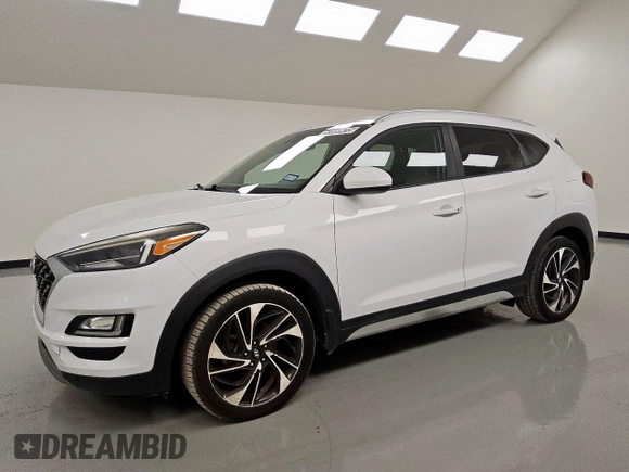 2019 Hyundai Tucson Sport z VIN KM8J33AL3KU874095, wystawiony jako Copart lot #55959415 z przebiegiem 86 092 mil mil oraz Czysty tytuł • Clean title. Historia ofert i sprzedaży dostępna na DreamBid. Obrazek 1.