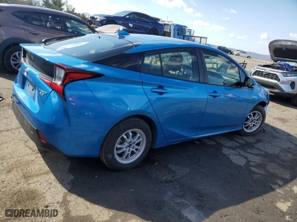 2019 Toyota Prius LE with VIN JTDL9RFU1K3010751, listed as a Copart auction lot 50372845 with 40,469 mi miles and Salvage Title. Bid and sale history available at carsss.com. Image 3.