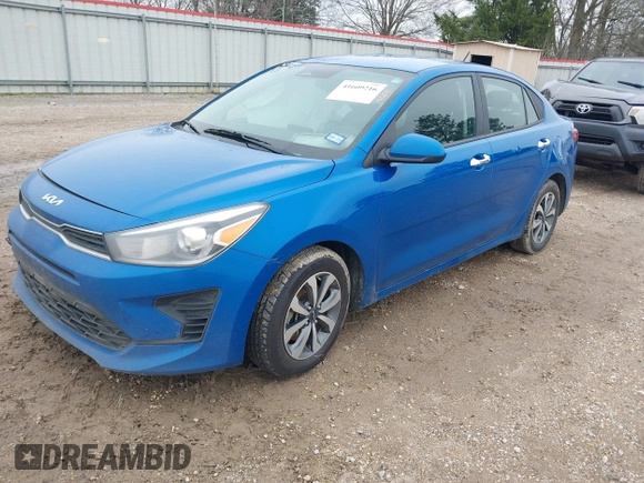 2023 Kia Rio LX with VIN 3KPA24AD9PE517404, listed as a IAAI auction lot 41609216 with 191,122 mi miles. Bid and sale history available at carsss.com. Image 2.