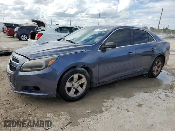 2013 Chevrolet Malibu LS with VIN 1G11B5SA5DF192495, listed as a Copart auction lot 47100155 with 129,514 mi miles and Clean Title. Bid and sale history available at DreamBid. Image 1.