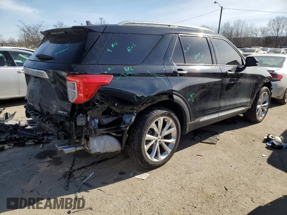 2023 Ford Explorer Platinum with VIN 1FM5K8HCXPGB48019, listed as a Copart auction lot 42114015 with 20,440 mi miles and Salvage title. Bid and sale history available at DreamBid. Image 3.