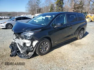 2021 Toyota Sienna LE with VIN 5TDKRKEC3MS047555, listed as a Copart auction lot 43104505 with 96,929 mi miles and Salvage Title. Bid and sale history available at carsss.com. Image 1.