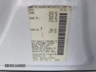 2014 Nissan Altima SV with VIN 1N4AL3AP7EN354056, listed as a IAAI auction lot 42101489 with 206,245 mi miles and . Bid and sale history available at DreamBid. Image 9.