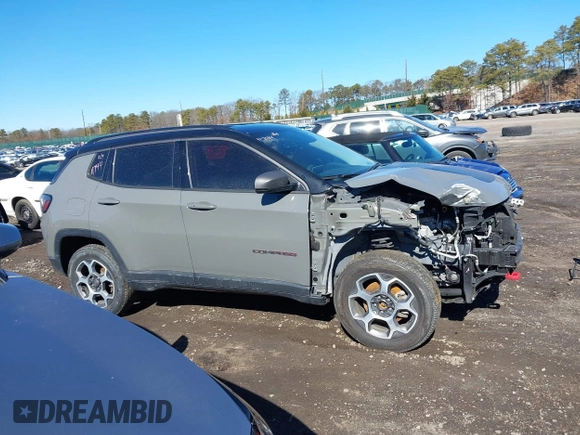 2022 Jeep Compass Trailhawk with VIN 3C4NJDDB4NT136213, listed as a IAAI auction lot 41689612 with 50,091 mi miles and . Bid and sale history available at DreamBid. Image 13.