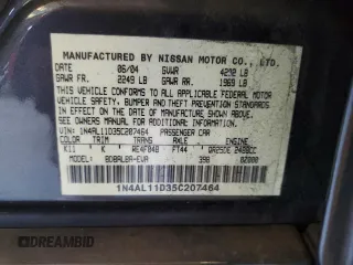 2005 Nissan Altima S with VIN 1N4AL11D35C207464, listed as a Copart auction lot 47645915 with 110,239 mi miles and Clean title. Bid and sale history available at DreamBid. Image 12.
