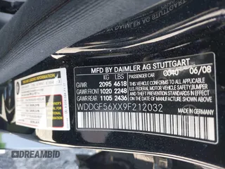 2009 Mercedes-Benz C-Class 3.5L Sport with VIN WDDGF56XX9F212032, listed as a IAAI auction lot 41635173 with 54,565 mi miles. Bid and sale history available at carsss.com. Image 9.