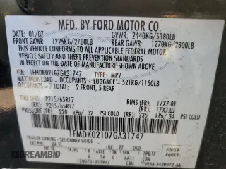 2007 Ford Freestyle SEL z VIN 1FMDK02107GA31747, wystawiony jako Copart lot #49525865 z przebiegiem 172 765 mil mil oraz Szkoda całkowita • Salvage title. Historia ofert i sprzedaży dostępna na DreamBid. Obrazek 15.