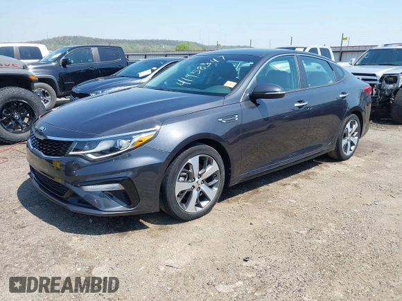 2019 Kia Optima LX with VIN 5XXGT4L34KG317817, listed as a IAAI auction lot 41958347 with 50,504 mi miles. Bid and sale history available at carsss.com. Image 2.