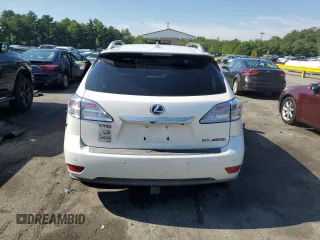 2012 Lexus RX 450h with VIN JTJBC1BA0C2050107, listed as a Copart auction lot 62010125 with Not provided miles and Salvage title. Bid and sale history available at DreamBid. Image 6.