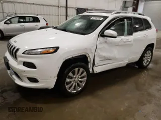 2017 Jeep Cherokee Overland with VIN 1C4PJMJS9HW620583, listed as a Copart auction lot 48708135 with 93,984 mi miles and Salvage title. Bid and sale history available at DreamBid. Image 1.