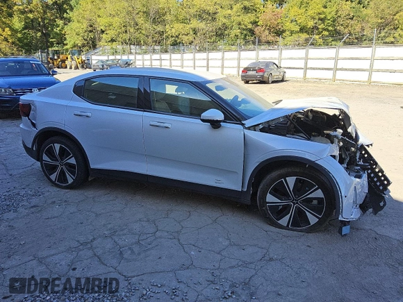 2023 Polestar 2 with VIN YSMED3KA8PL149139, listed as a Copart auction lot 71019124 with 24,023 mi miles and Non Repairable. Bid and sale history available at carsss.com. Image 4.