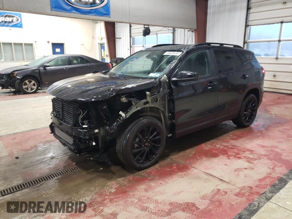 2023 GMC Terrain SLE with VIN 3GKALTEG3PL212444, listed as a Copart auction lot 46605695 with 24,413 mi miles and Salvage Title. Bid and sale history available at carsss.com. Image 1.