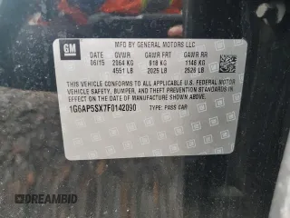 2015 Cadillac CTS RWD with VIN 1G6AP5SX7F0142090, listed as a Copart auction lot 50448055 with 74,245 mi miles and Salvage title. Bid and sale history available at DreamBid. Image 15.