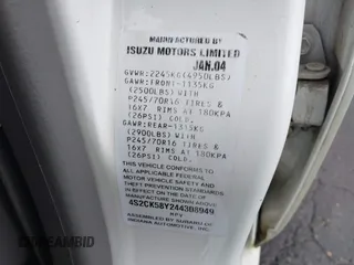 2004 Isuzu Rodeo S с VIN 4S2CK58Y244308949, выставлен на аукционе IAAI как лот 41696812 с пробегом 132 894 миль миль и . История ставок и продаж доступна на DreamBid. Изображение 9.