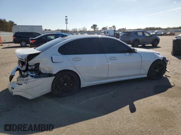 2021 BMW 3 Series M340i xDrive with VIN 3MW5U9J05M8C08378, listed as a Copart auction lot 46323565 with 34,604 mi miles and Salvage Title. Bid and sale history available at carsss.com. Image 3.
