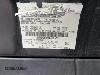 2015 Ford Taurus SEL with VIN 1FAHP2H85FG108575, listed as a IAAI auction lot 42514846 with 209,478 mi miles and . Bid and sale history available at DreamBid. Image 9.